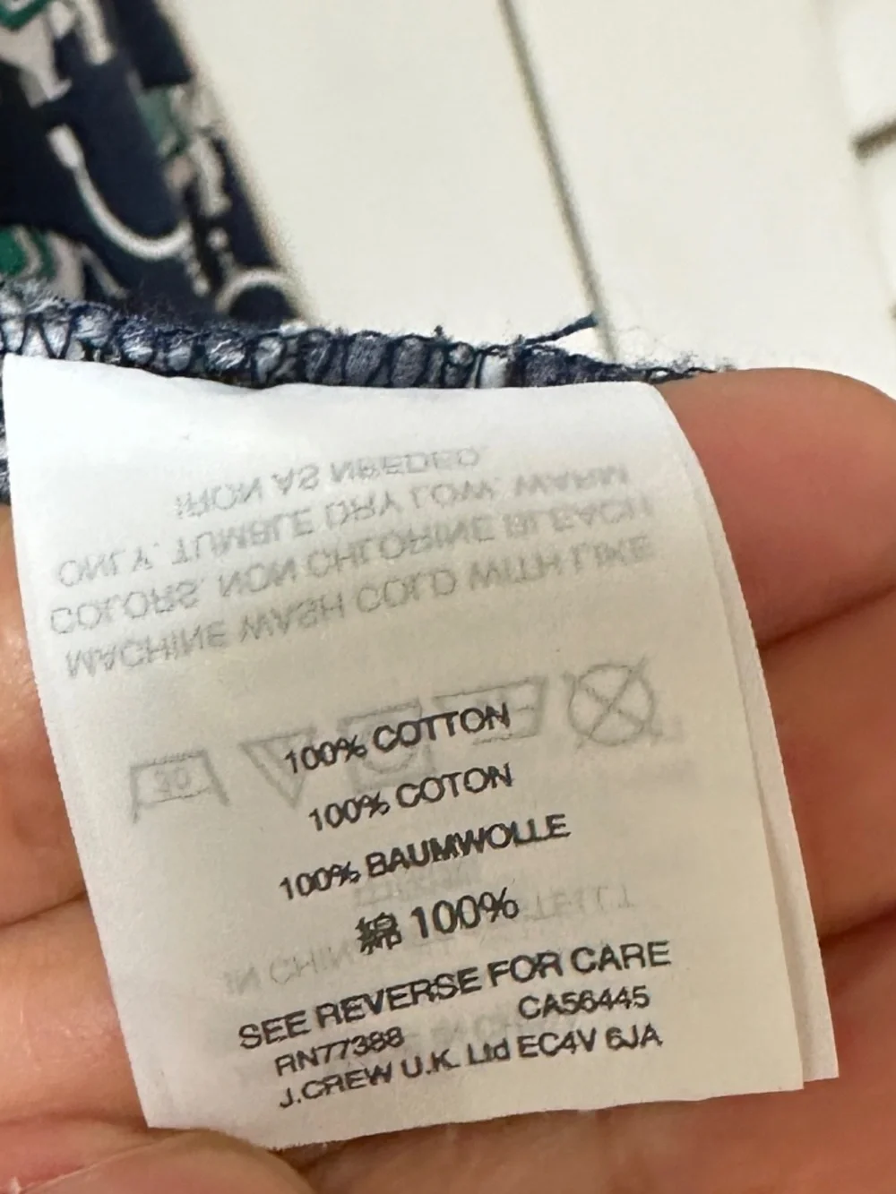J. Crew Perfect Button Down Cotton Blouse Blue Teal White Elephants Print Small